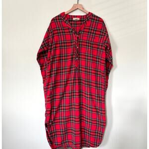 L.L. Bean Vintage Men's Tartan Plaid Nightgown Sleep Shirt Large